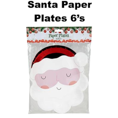 Christmas Santa Paper Plates 6-Piece 